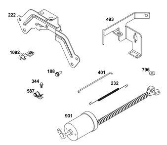 Controls Group Diagram and Parts List for 613377-0001-E1  Briggs and Stratton Engine